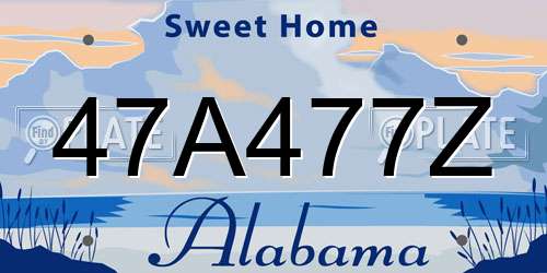 47A477Z Alabama License Plate