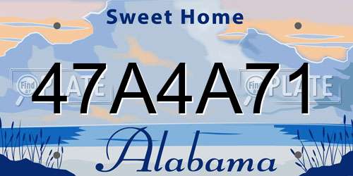 47A4A71 Alabama License Plate