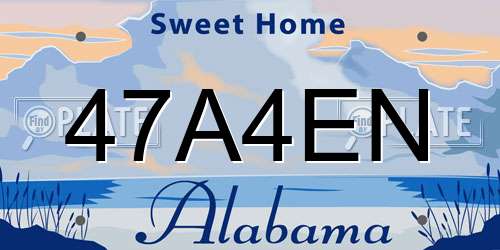 47A4EN Alabama License Plate
