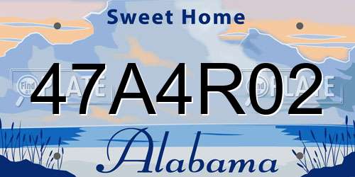 47A4R02 Alabama License Plate