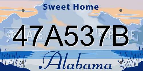 47A537B Alabama License Plate