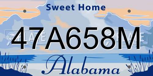 47A658M Alabama License Plate