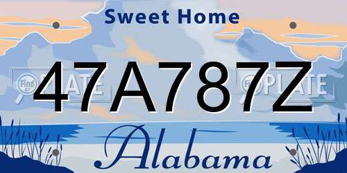 47A787Z Alabama License Plate