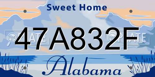 47A832F Alabama License Plate