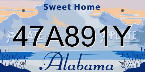 47A891Y Alabama License Plate