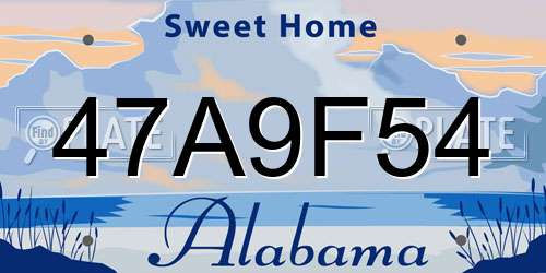 47A9F54 Alabama License Plate