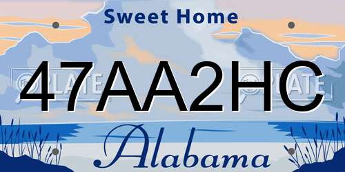 47AA2HC Alabama License Plate
