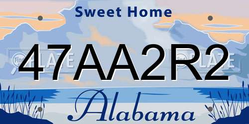 47AA2R2 Alabama License Plate