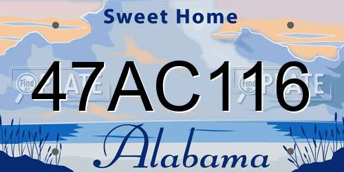 47AC116 Alabama License Plate