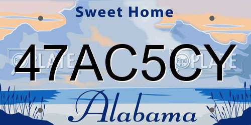 47AC5CY Alabama License Plate