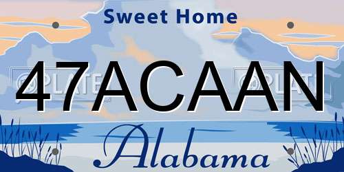 47ACAAN Alabama License Plate