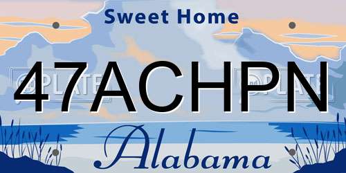 47ACHPN Alabama License Plate