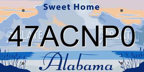 47ACNP0 Alabama License Plate