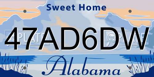 47AD6DW Alabama License Plate