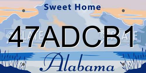 47ADCB1 Alabama License Plate