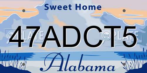 47ADCT5 Alabama License Plate