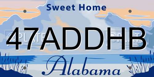 47ADDHB Alabama License Plate