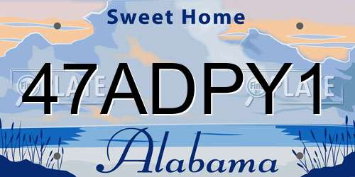 47ADPY1 Alabama License Plate