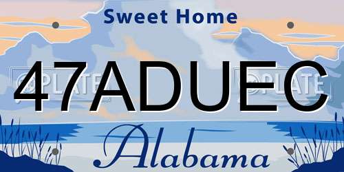47ADUEC Alabama License Plate