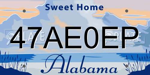 47AE0EP Alabama License Plate
