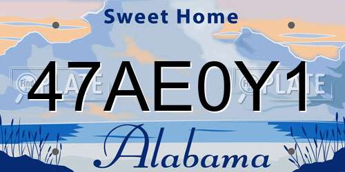 47AE0Y1 Alabama License Plate
