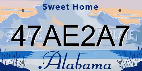 47AE2A7 Alabama License Plate