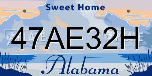 47AE32H Alabama License Plate