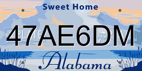47AE6DM Alabama License Plate