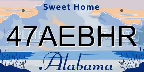 47AEBHR Alabama License Plate