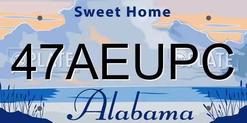 47AEUPC Alabama License Plate
