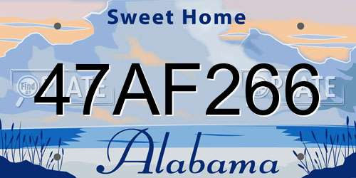47AF266 Alabama License Plate