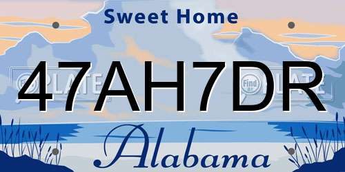 47AH7DR Alabama License Plate