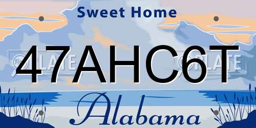 47AHC6T Alabama License Plate