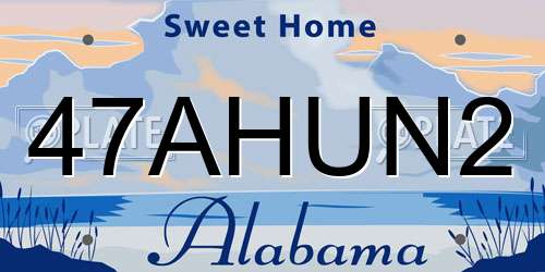 47AHUN2 Alabama License Plate