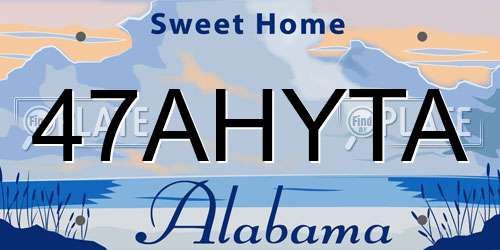 47AHYTA Alabama License Plate