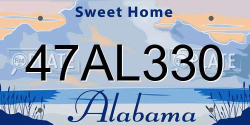 47AL330 Alabama License Plate