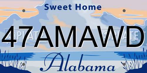 47AMAWD Alabama License Plate