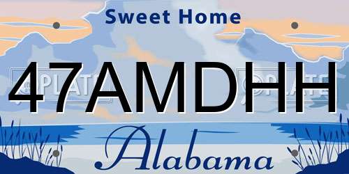 47AMDHH Alabama License Plate
