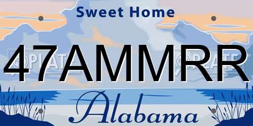 47AMMRR Alabama License Plate
