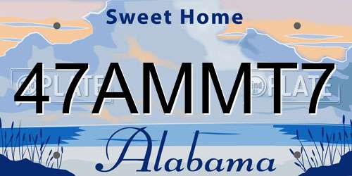 47AMMT7 Alabama License Plate