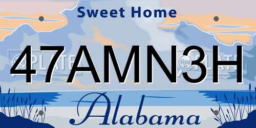 47AMN3H Alabama License Plate