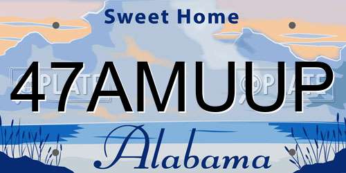 47AMUUP Alabama License Plate