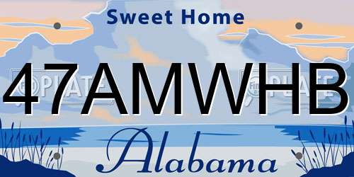 47AMWHB Alabama License Plate