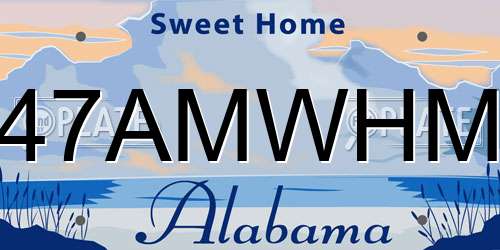 47AMWHM Alabama License Plate