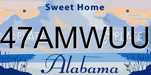 47AMWUU Alabama License Plate