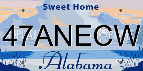 47ANECW Alabama License Plate