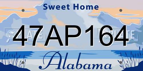 47AP164 Alabama License Plate