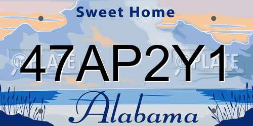 47AP2Y1 Alabama License Plate