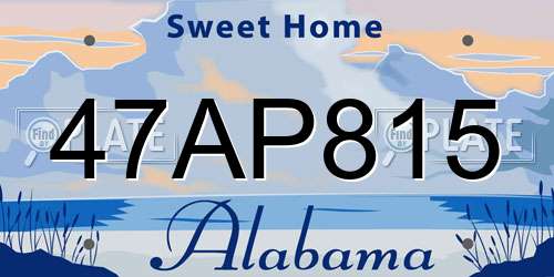 47AP815 Alabama License Plate