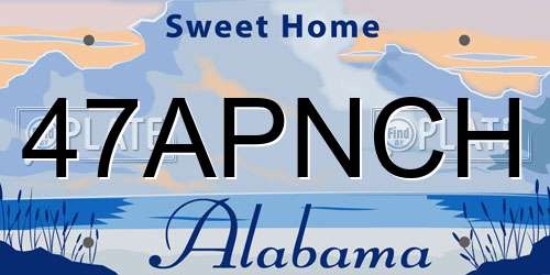 47APNCH Alabama License Plate